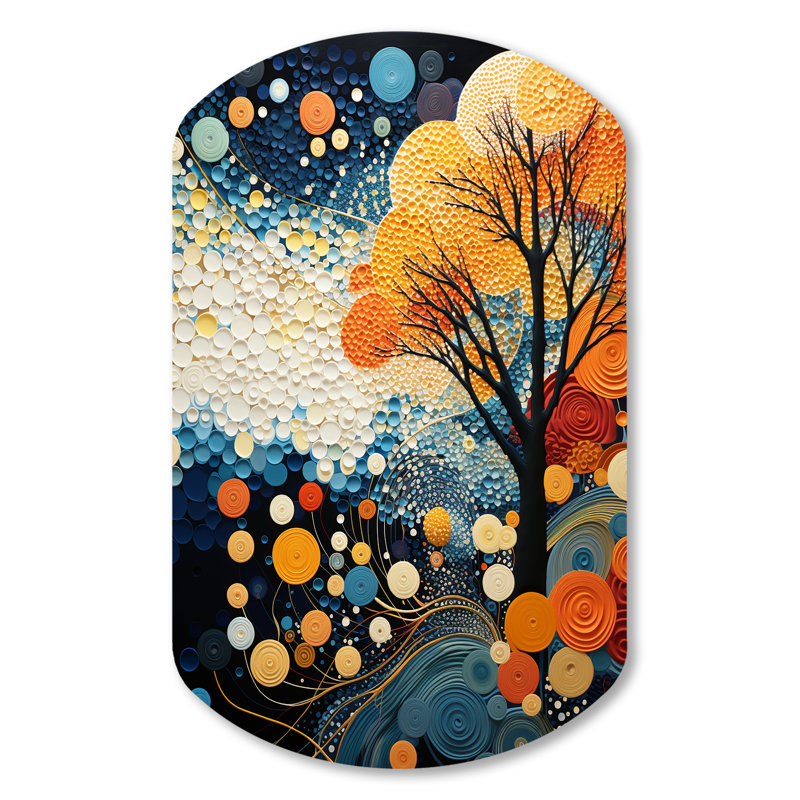 Coloré Mid Century Dynamic Duality V - Mid Century, cylindre moderne en métal, reproduction d'art asymétrique moderne