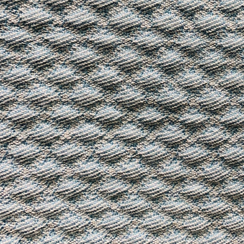 Coussin décoratif à l’intérieur et à l’extérieur à motif victorien bleu Dobby, Carré 16 po