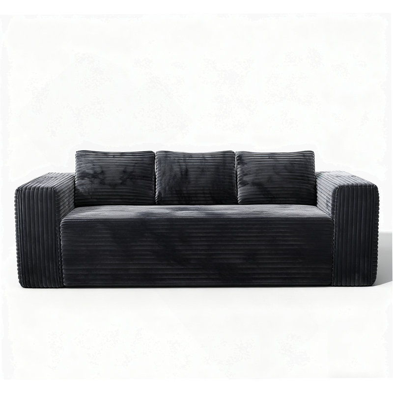 Boneless Cloud 2-Seater Loveseat Sofa In A Box - Compressed Corduroy Deep Seat Couch, No Assembly Memory Foam Small Sofa For Apartments & Small Spaces