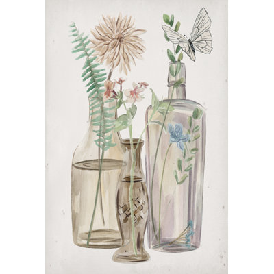 Butterflies And Flowers II - Painting