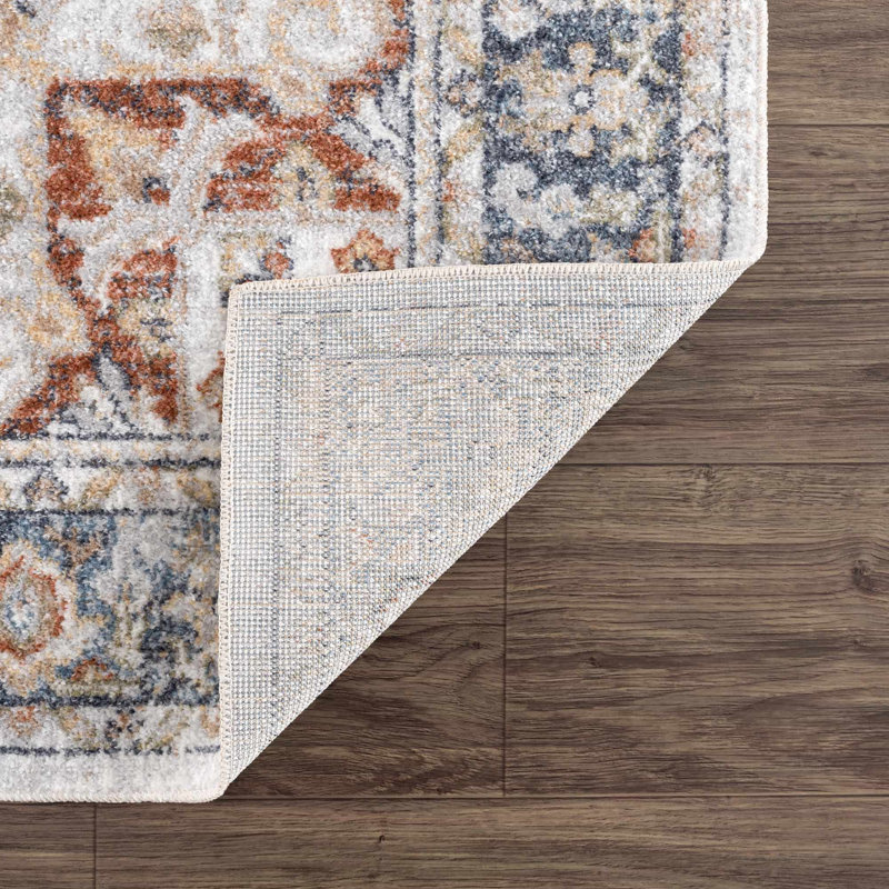 Tapis orange / gris Brookdene, Rectangle 5 pi 3 po x 7 pi