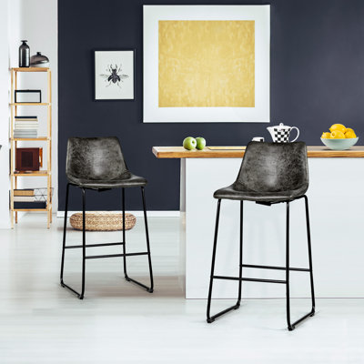 Essoura Upholstered Counter Stool with Metal Frame