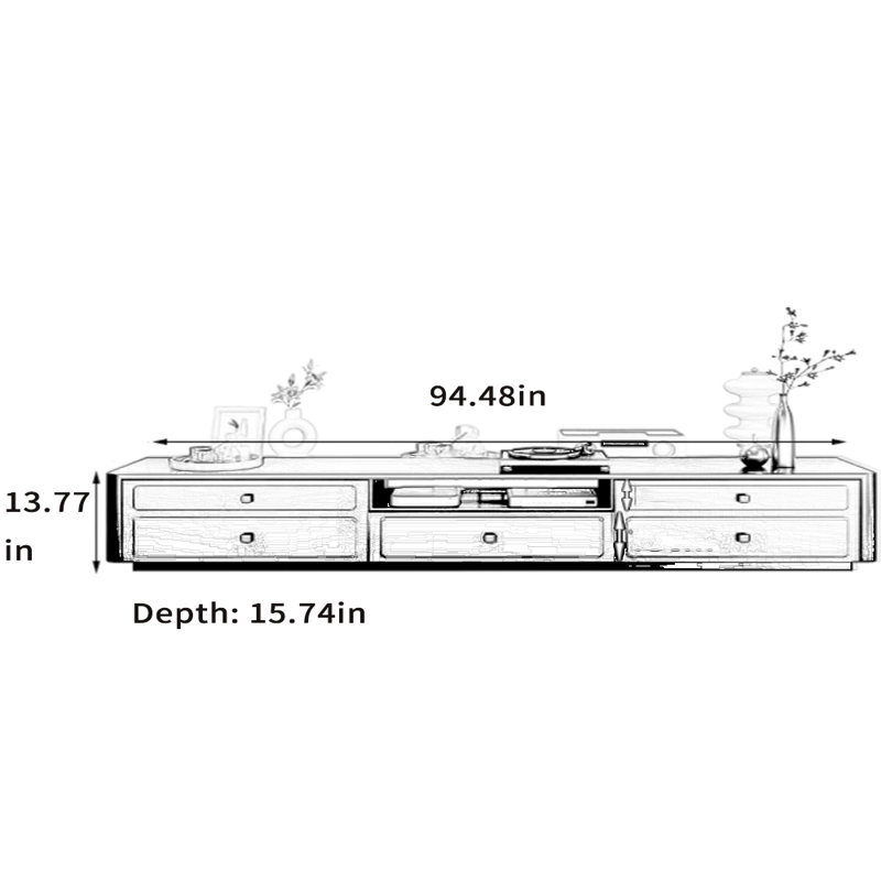 Modern Minimalist TV Stand, 94.48"