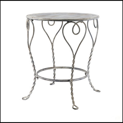 Charmante table d'appoint ronde en fer 26X26x30