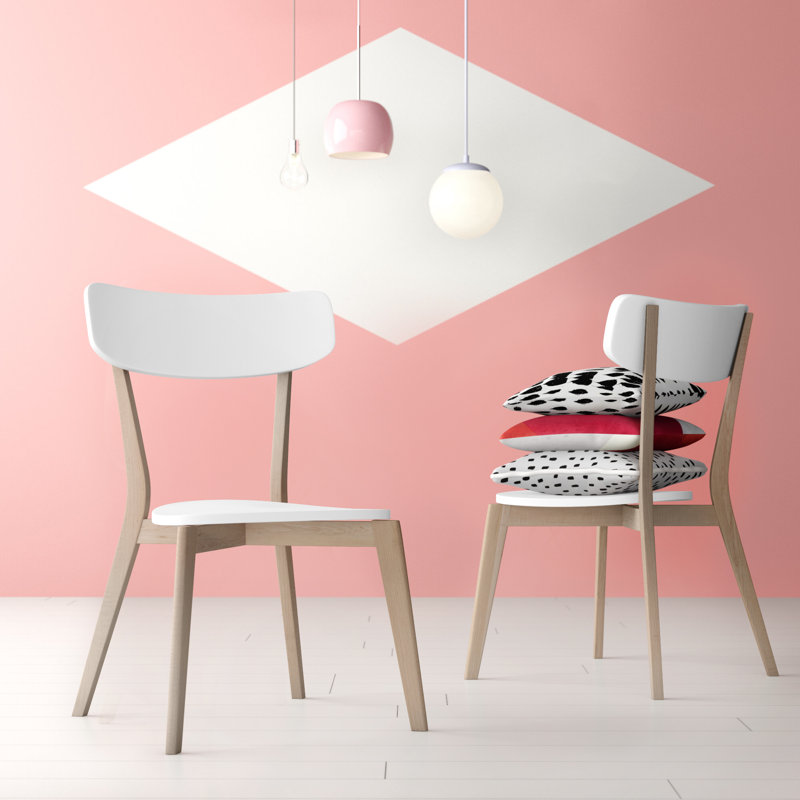 Aramis 46cm H Side Chair, White/Natural, 2