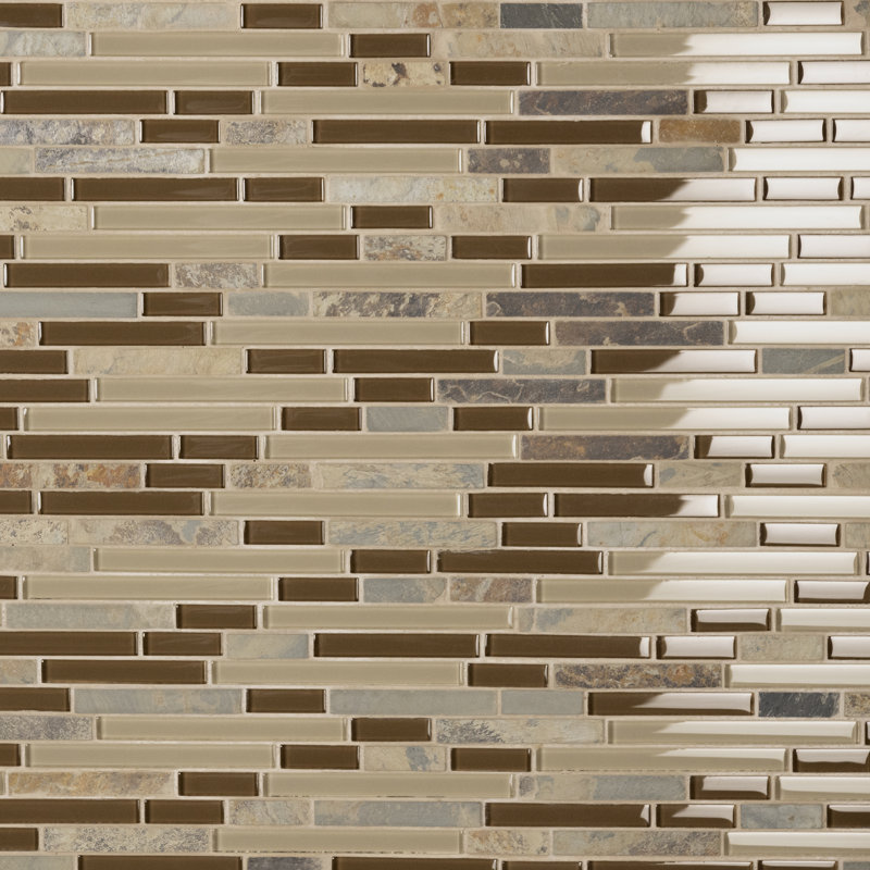 Tessera Piano Brixton 11-3/4" x 11-7/8" Glass Mosaic Wall Tile