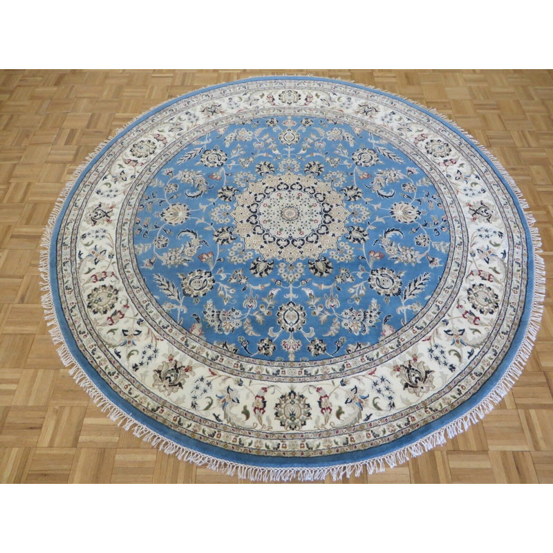 Tapis unique bleu clair de 7 pi 11 po
