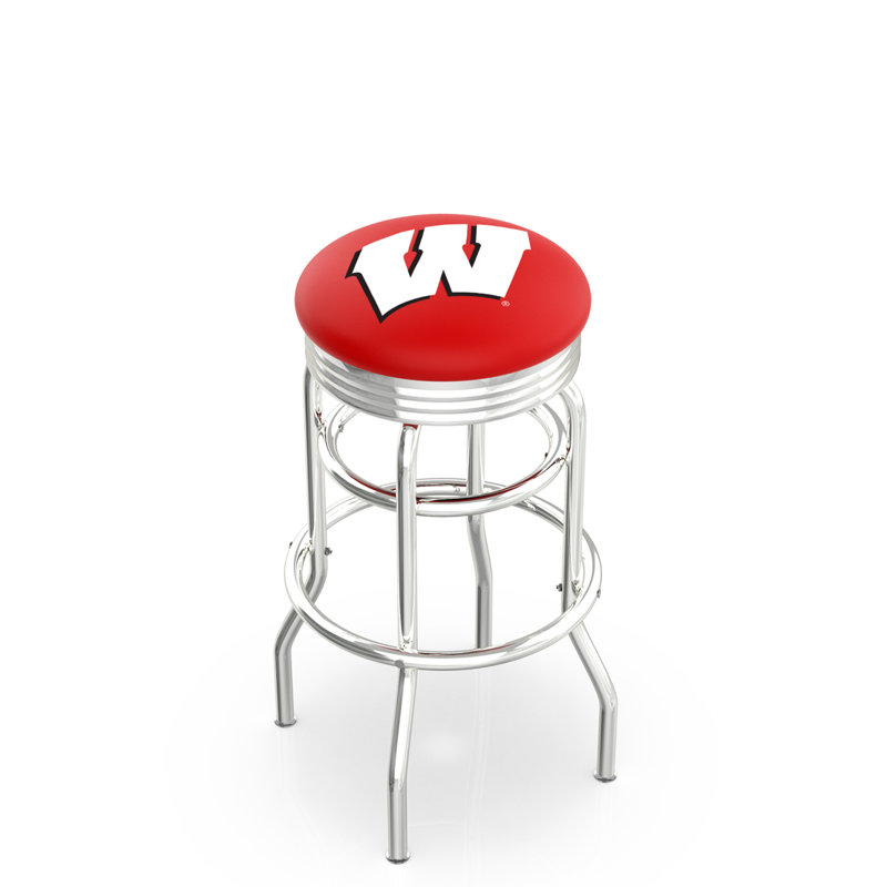 Tabouret de bar Logo Series, Tabouret de bar d'une hauteur de siège de 30 po, Double anneau chromé