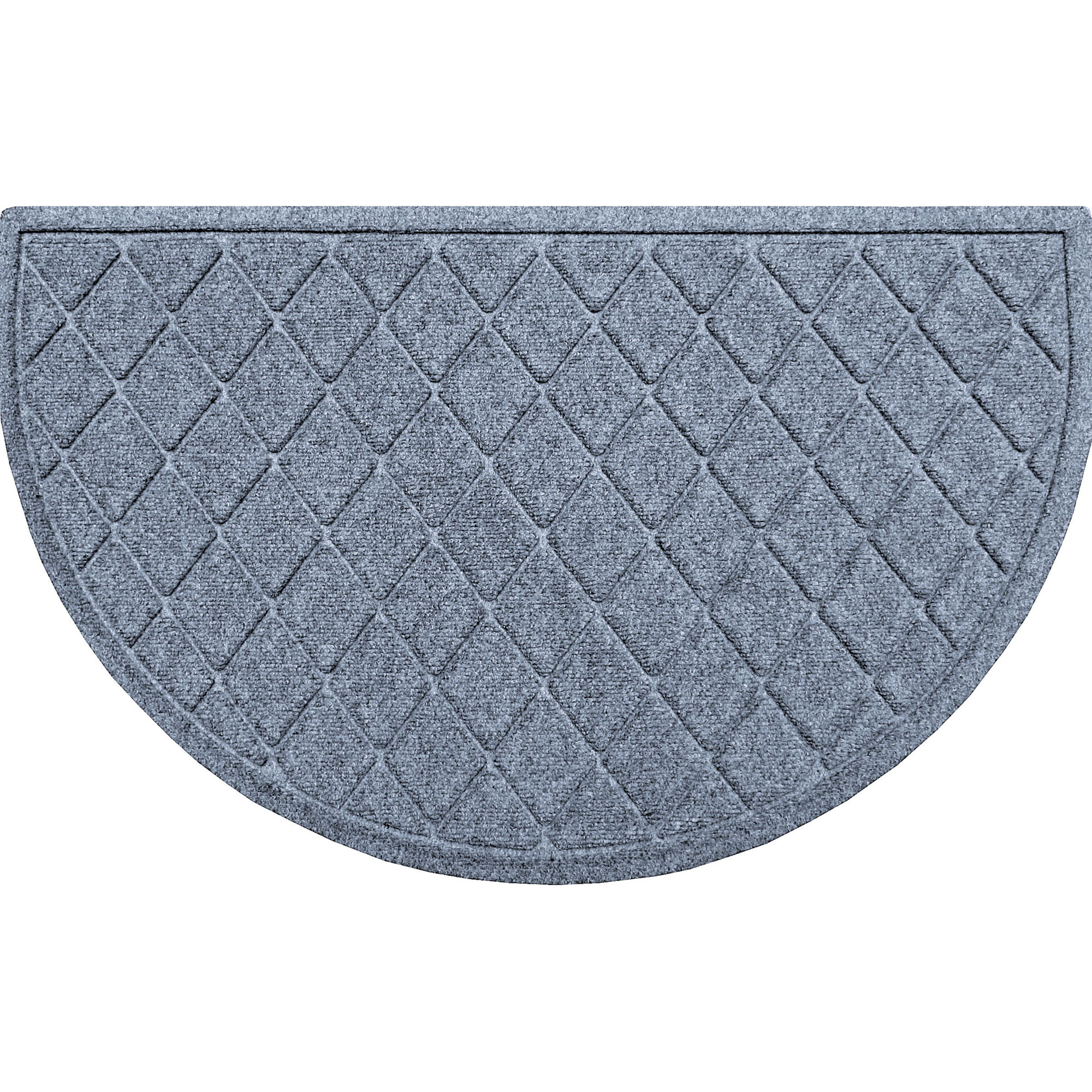 WaterHog Non-Slip Indoor/Outdoor Doormat, Semi-Circle 24" x 39", Bluestone