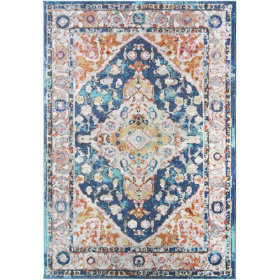 Tapis bleu / orange Beckette