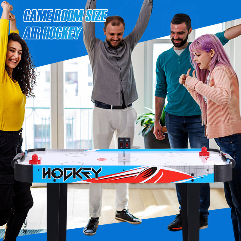RayChee 48” 2 -Player Air Hockey Table with 2 Pucks, 2 Pushers, Digital LED Scoreboard, Powerful 12V Motor