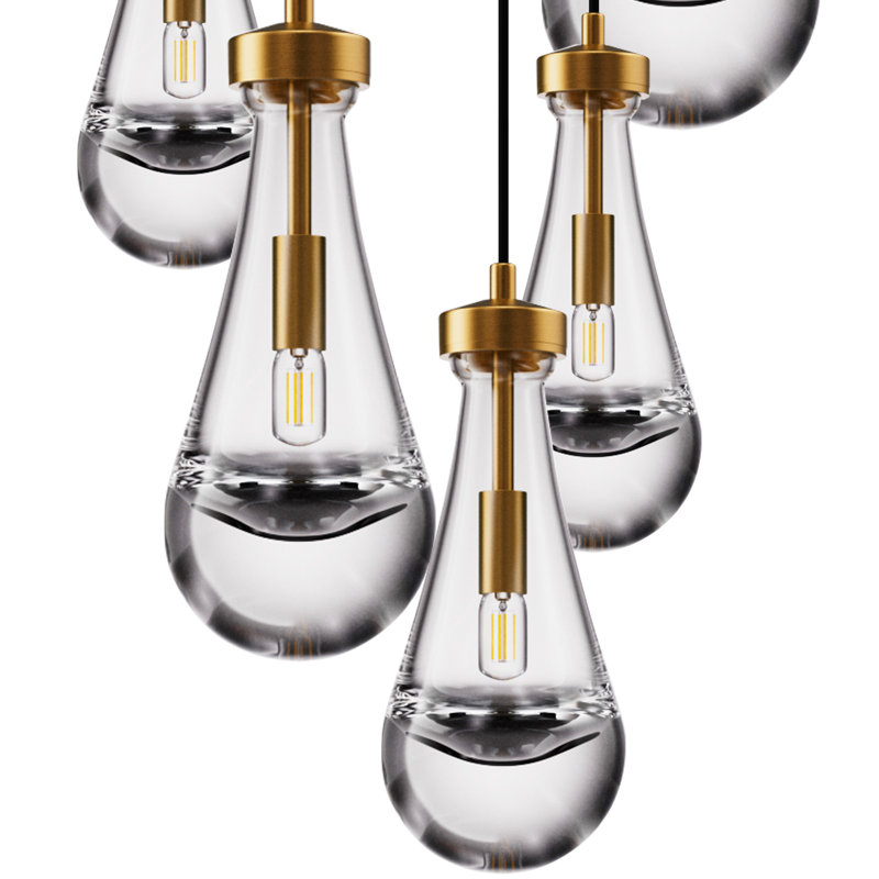 Luminaire suspendu 7 lumières Raindrop, Bronze