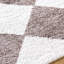 Tapis rectangulaire en polyester tissé à la machine à motif géométrique beige clair-1342657784