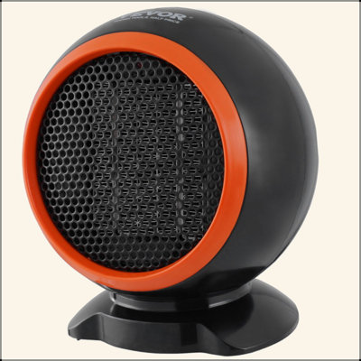 VEVOR Portable Electric Space Heater With Overheat Protection, 500 W Secure And Quiet Ceramic Heater Fan, 6 In Tip-Over Shutdown Flame-Retardant ABS Small Heaters For Office Room Desk Indoor Use