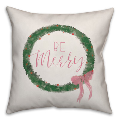  Housse de coussin Be Merry Wreath