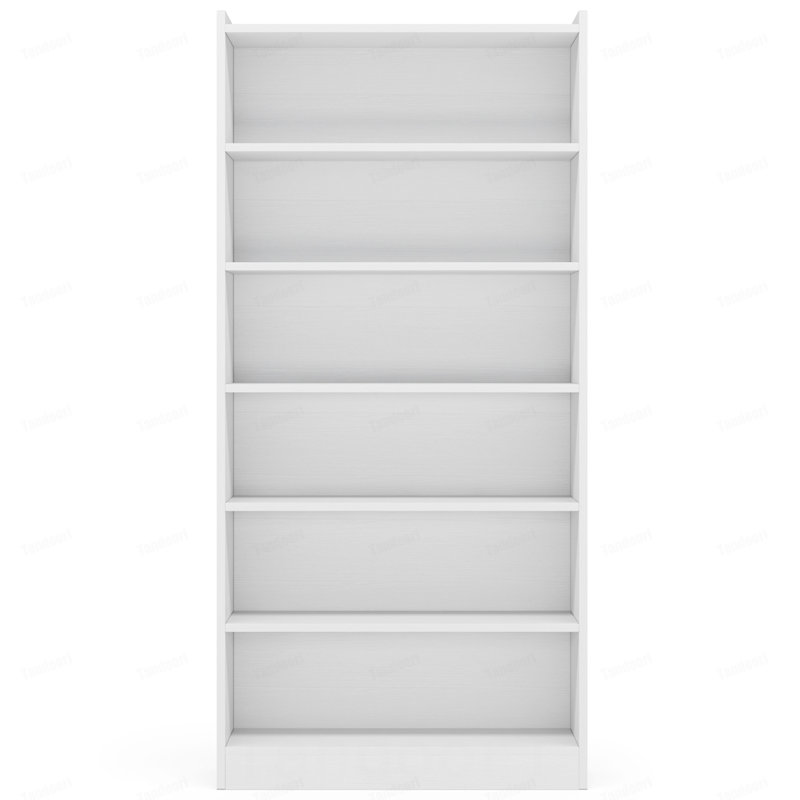 Bibliothèque moderne blanche 78 "à 7 niveaux avec rangement pour le salon, le bureau, la chambre à coucher