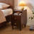 Solid Wood Nightstand with Two Drawers and Pull-out Panel Storage Bedside Table and Sofa Side Table