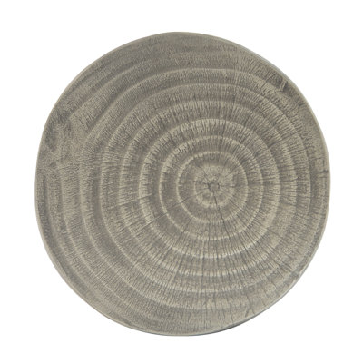 Mgo Hollow Side Table, Wood-Like Texture, Gray Color