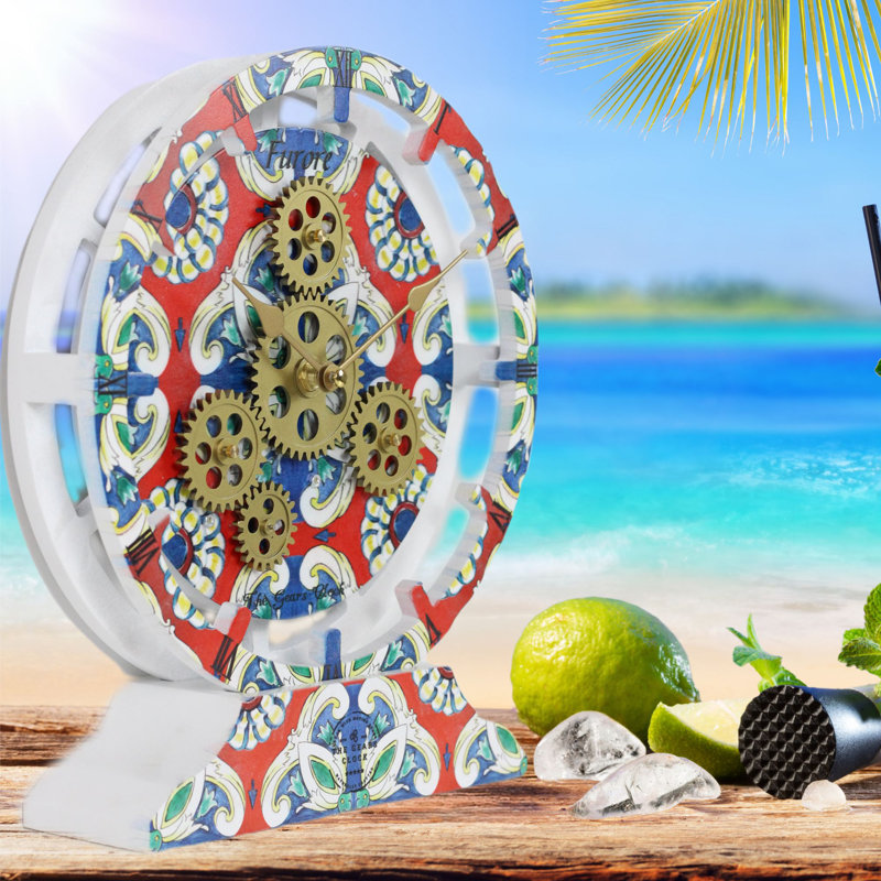 Horloge de bureau 10 po (25 cm) convertible en horloge murale (base amovible), Furore