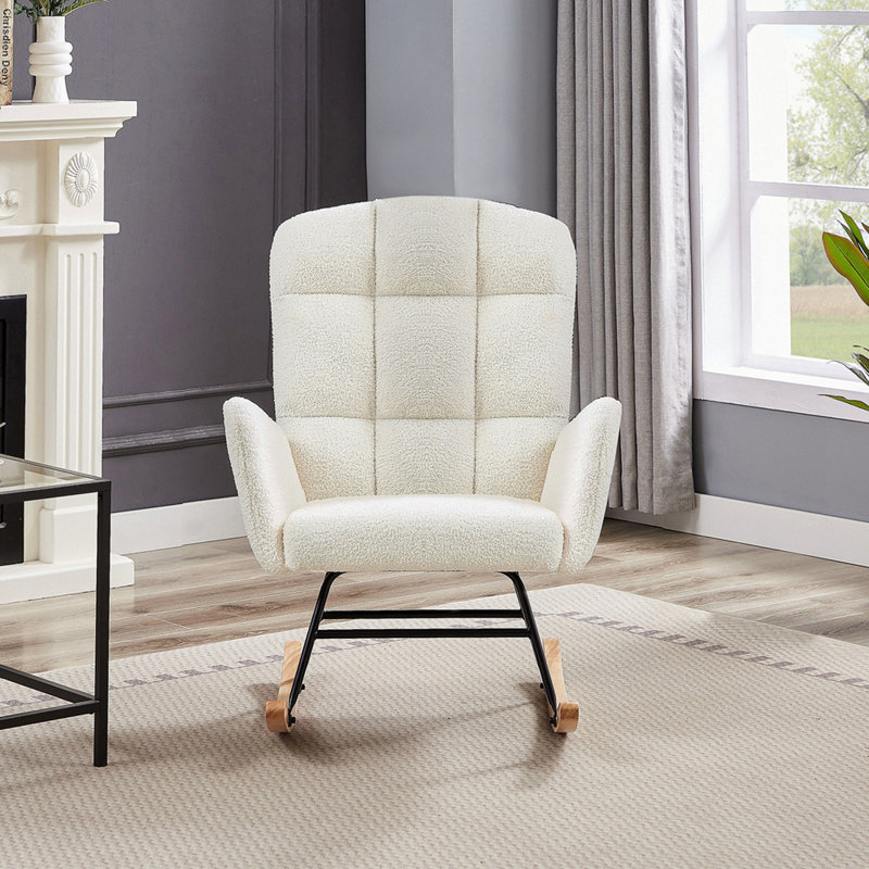 Fauteuil à bascule Teddy blanc crème