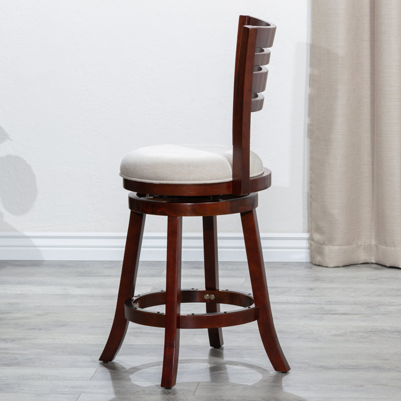 Tabouret de bar rotatif 40 po, Cerisier, Beige