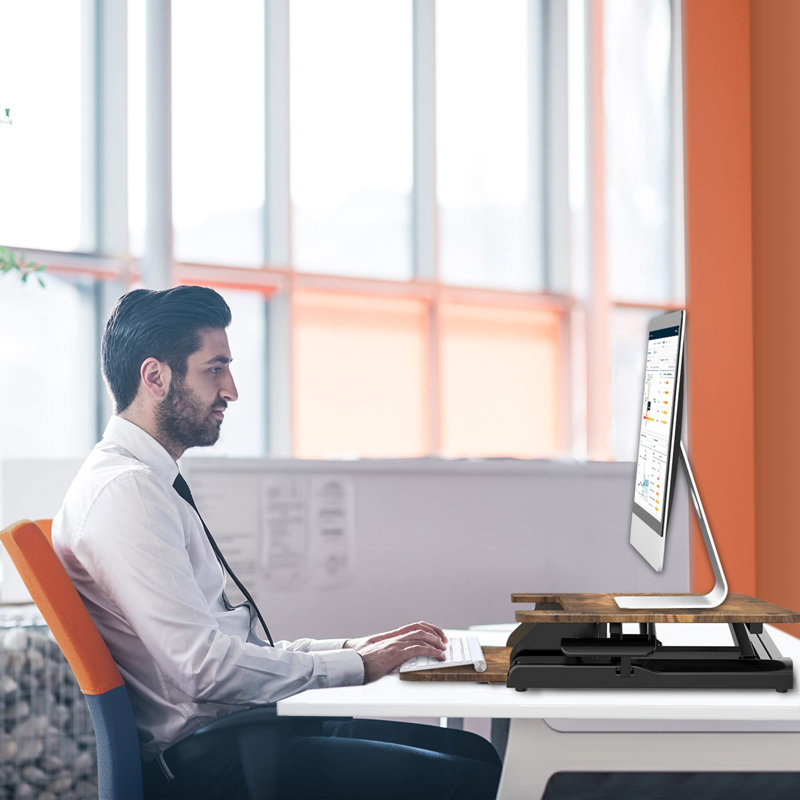 Adjustable Metal Base Standing Desk Converter