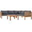 Ensemble de canapé d'extérieur à structure en bois avec coussins gris Design exotique résistant à l'eau et aux rayons UV