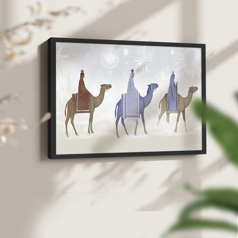 Art de Noël - Lxxix - reproduction encadrée - réversible, H 11 po x l 14 po, Noir, noir, noir, noir