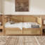 Lit de jour simple en rotin de style traditionnel avec lit gigogne simple pour un espace limité, chambre d'amis, pas de sommier nécessaire, noyer antique-130177758-130177759