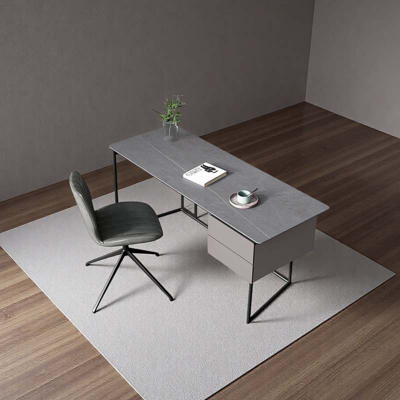 Bureau en pierre frittée de qualité supérieure, H 29,53 po x l 55,12 po x P 23,62 po