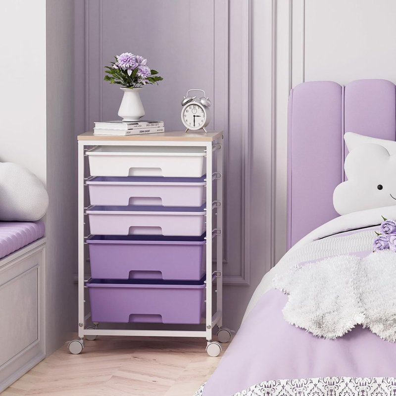 Chariot utilitaire roulant sur roulettes, 5, Mauve