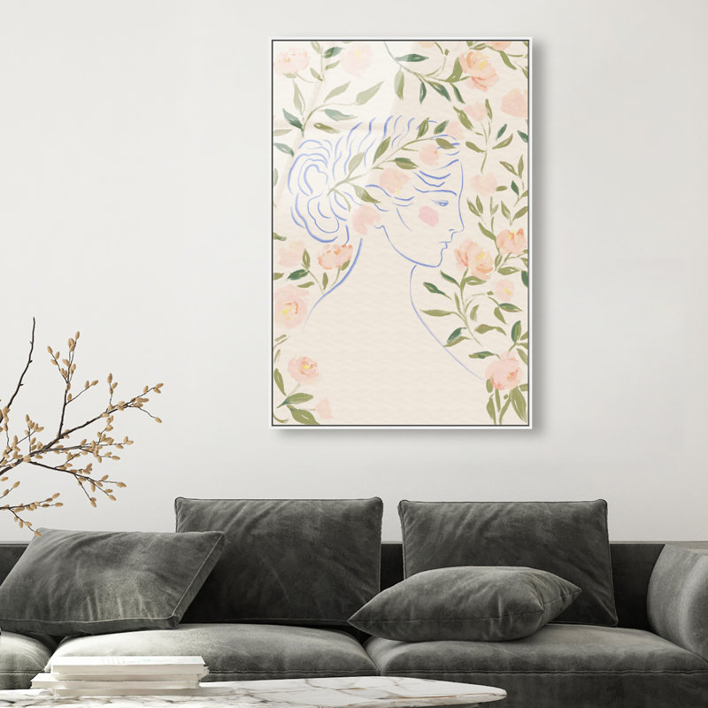 Blooming Hera Print by Oliver Gal, 16"H x 11"W, White Floater Frame