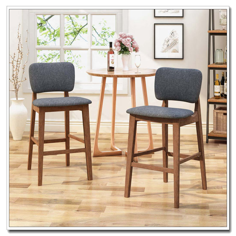 Chaises de bar, îlots de cuisine rembourrés, Gris foncé