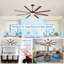Ventilateur de plafond industriel de 88 pouces avec moteur PM CC et lumière-61444618