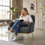 Fauteuil moderne confortable avec dossier incurvé et pieds en métal - Chaise de lecture ou d'appoint parfaite-1705560238