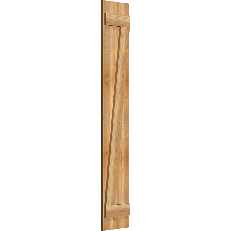 TimberCraft 5 3/8" Boards Joined Board-n-Batten Shutters w/Z-Bar, Western Red Cedar (Per Pair), 10 3/4", 64"