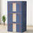Steel Frame Storage Box, Cloth Storage Box for Quilt Storage Box Folding Wardrobe Fabric Extra Large Storage Bag with Clear Window, Sturdy Zippers(Set of 3)-1039820343-1039820336