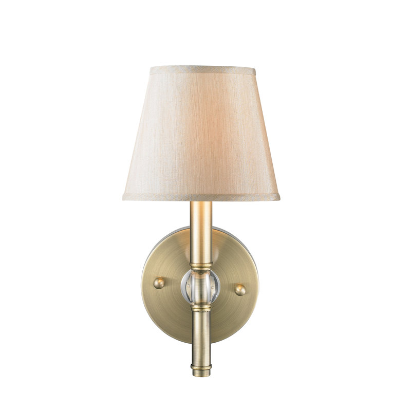 Dasilva Wall Sconce, Silken Parchment, Aged Brass