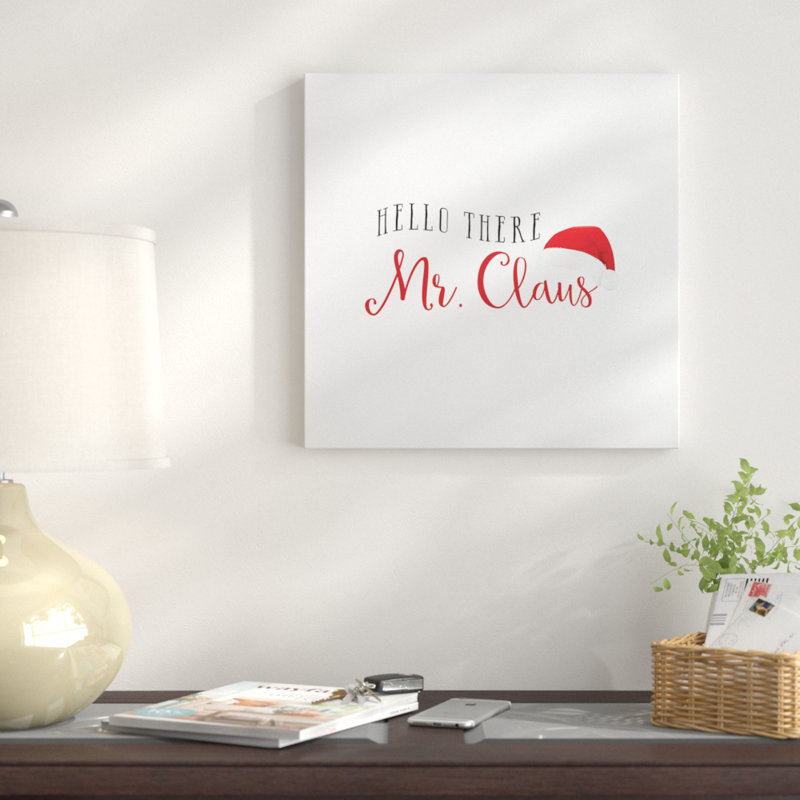 « mr. père noël », art textuel sur toile, H 16 po x l 16 po x P 1 po, Toile tendue