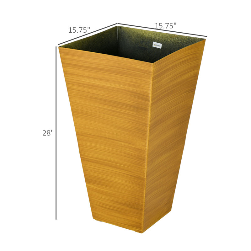 Ensemble de 3 jardinières coniques hautes avec drainage et bouchon pour intérieur et extérieur