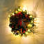 Faux Pre-Lit Artificial Christmas Door Wreath Holly Garland Decor 20 LED