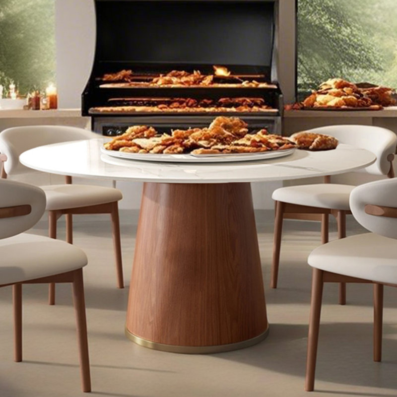 Table de salle à manger Gullu, H 29,52 po x L 53,15 po x l 53,15 po, Blanc
