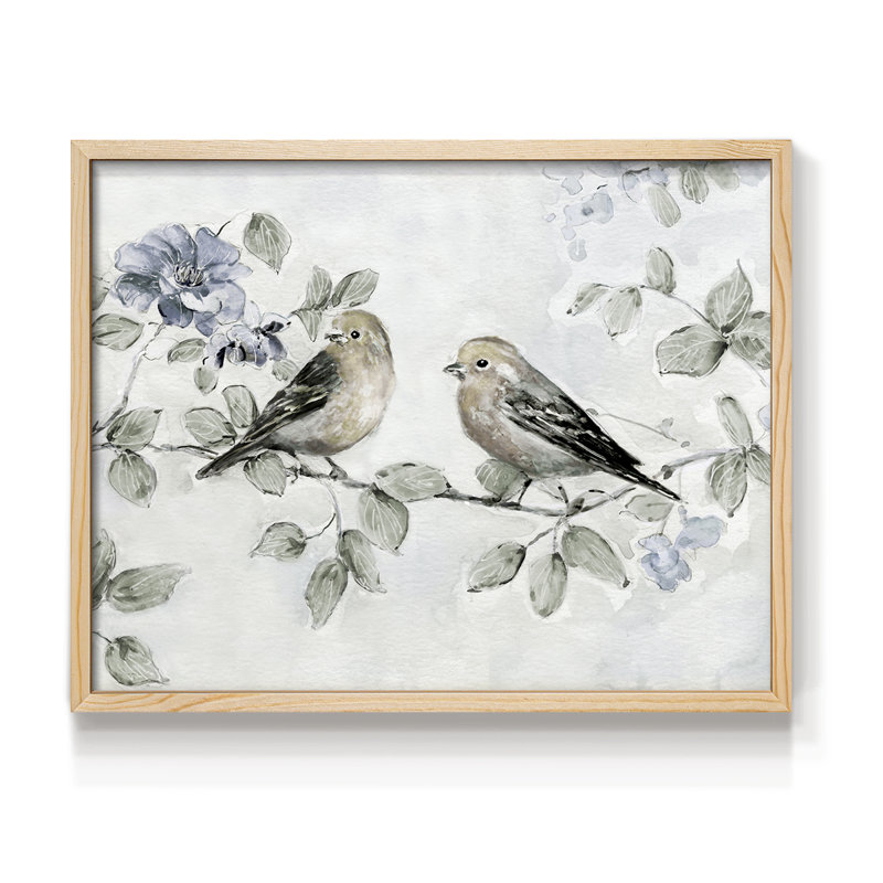 Soft Finch Summer - Imprimé encadré - Restickable, H 22 po x l 28 po, Naturel
