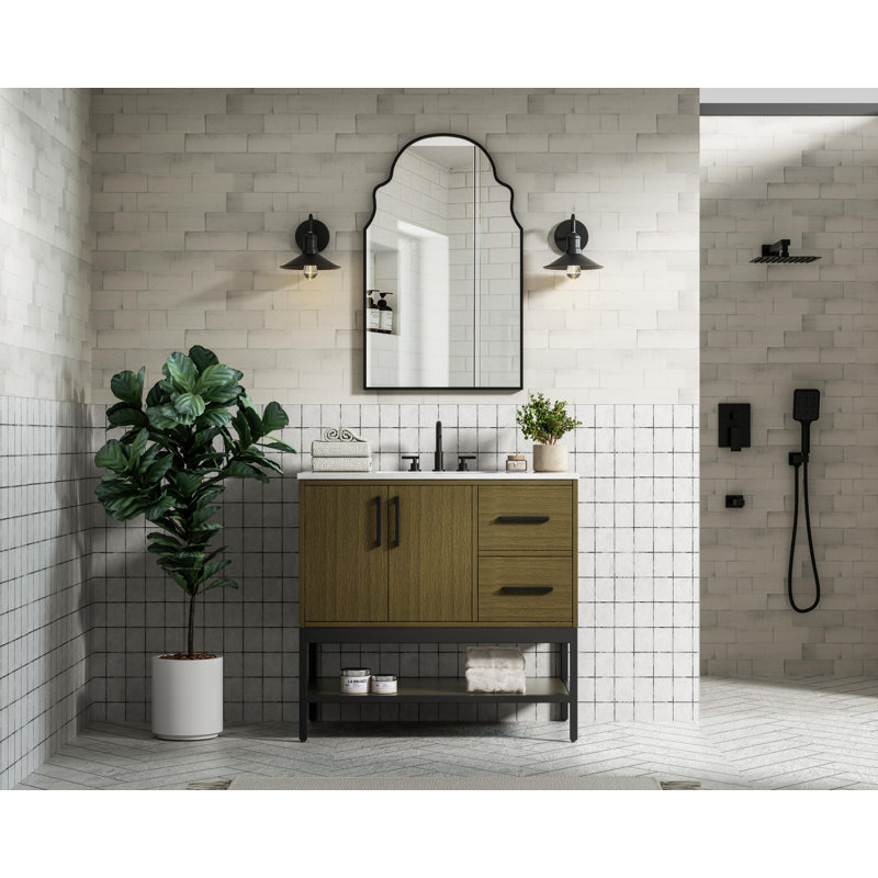 36 inch Single Bathroom Vanity, Chestnut Brown
