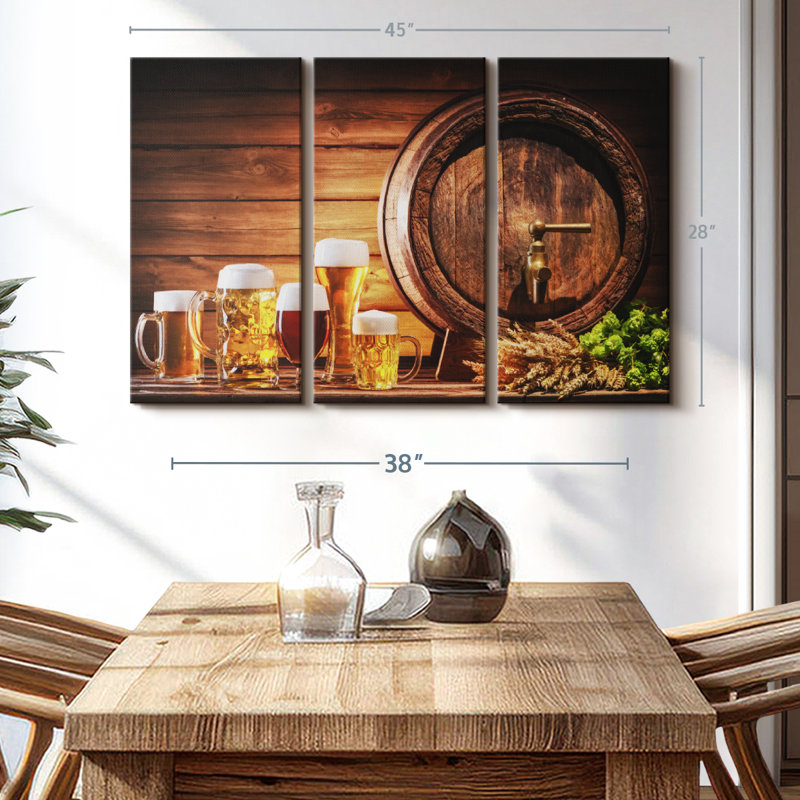 " Beer Barrel ", 28" H x 45" W x 1.25" D