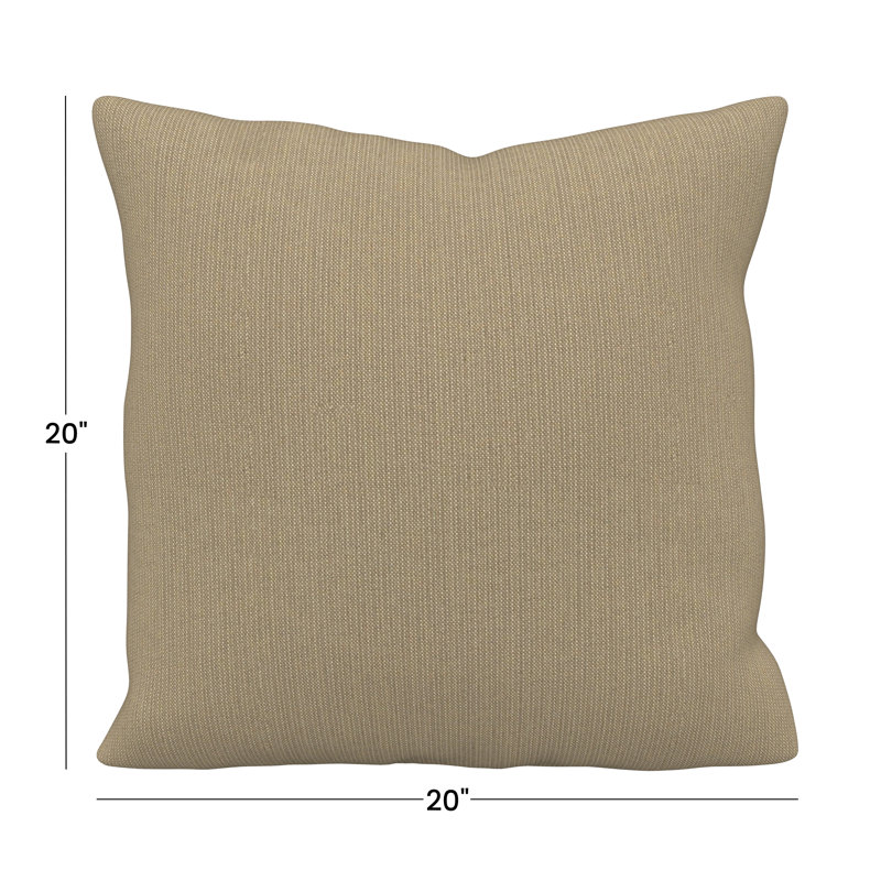 Gabi Sunbrella® Indoor/Outdoor Throw Pillow, Square 20", Spectrum Mushroom Sunbrella® Plainweave