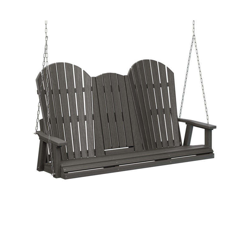 Balançoire à console berçante à trois sièges avec chaînes en zinc Berlin Gardens, Gris côtier