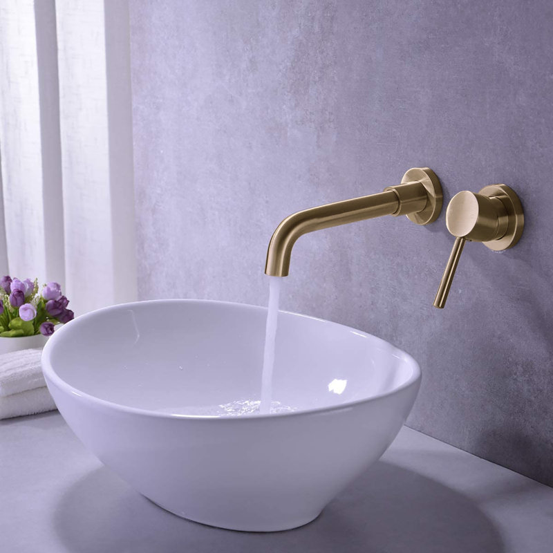 Wall Mounted Optional Single-handle Bathroom Faucet, Gold