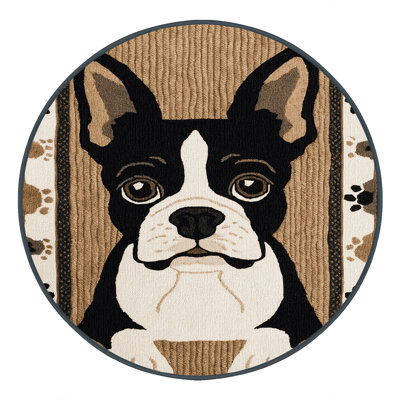 Washable Boston Terrier Dogs Area Rug
