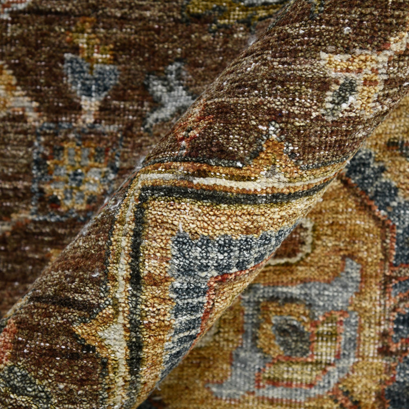 Traditional Brown Hand-Knotted Wool Area Rug 2' x 3'